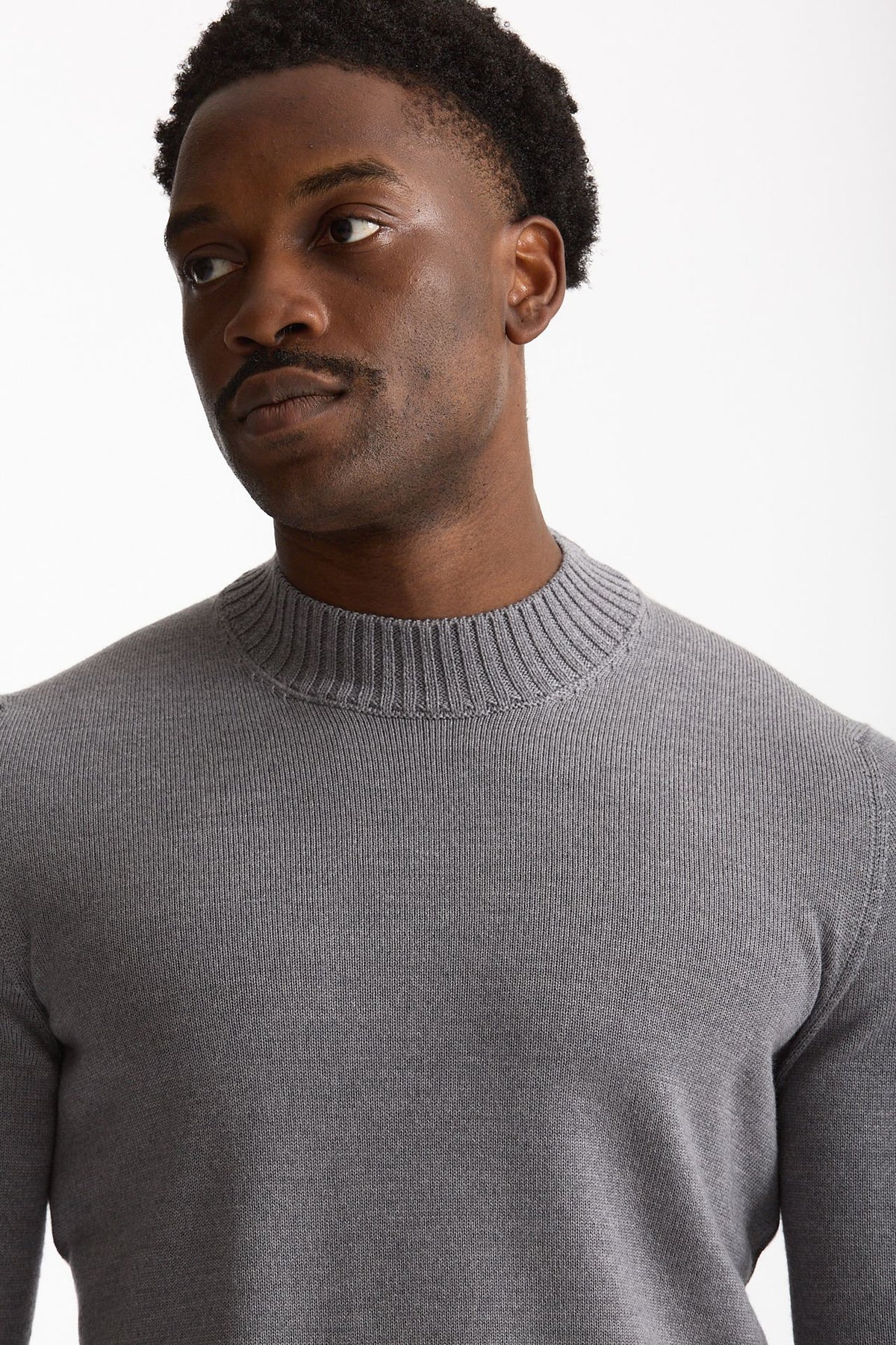 Maglia lupetto in lana grigio men Drumohr - 5