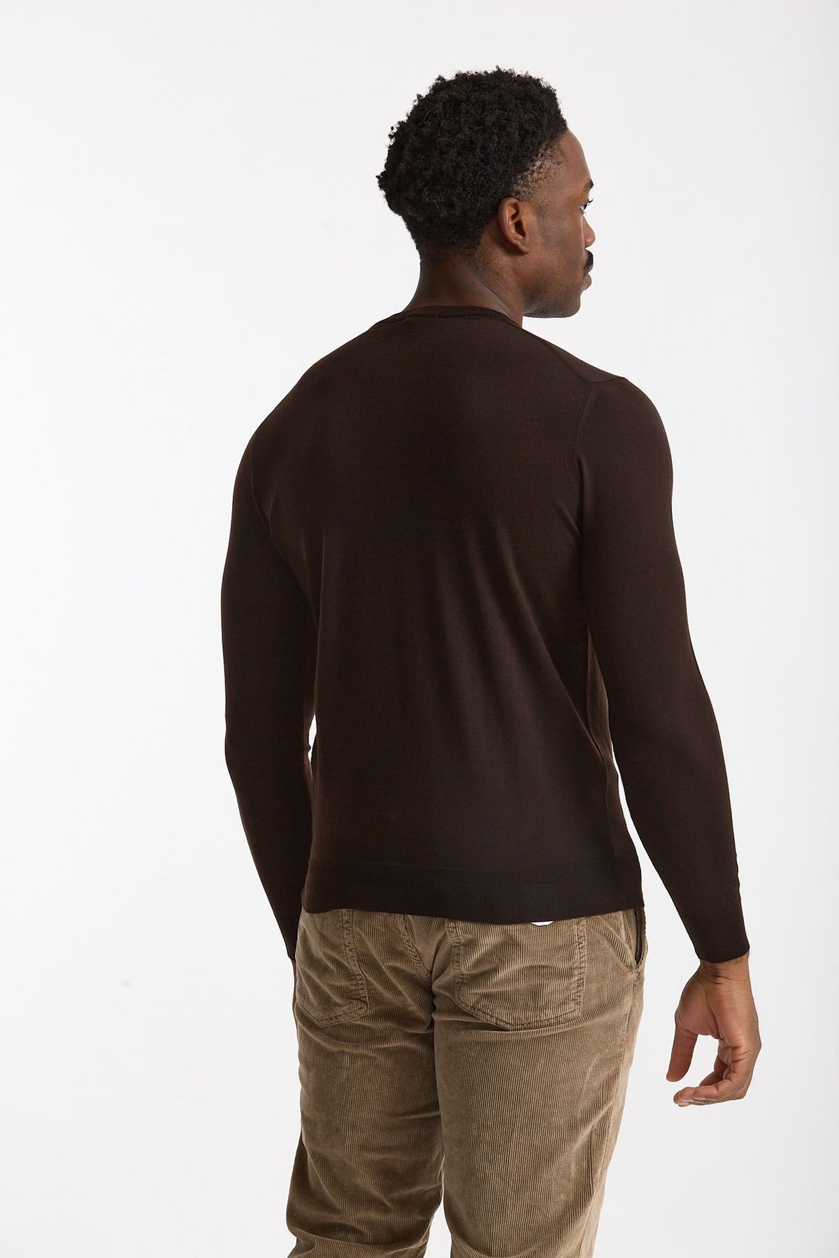 Maglia in lana rasata MODERN marrone men Drumohr - 2