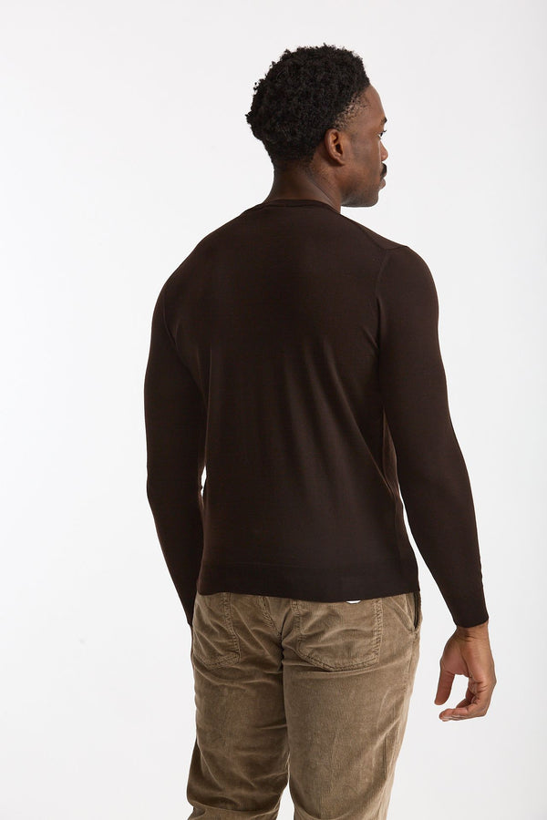 Maglia in lana rasata MODERN marrone men Drumohr