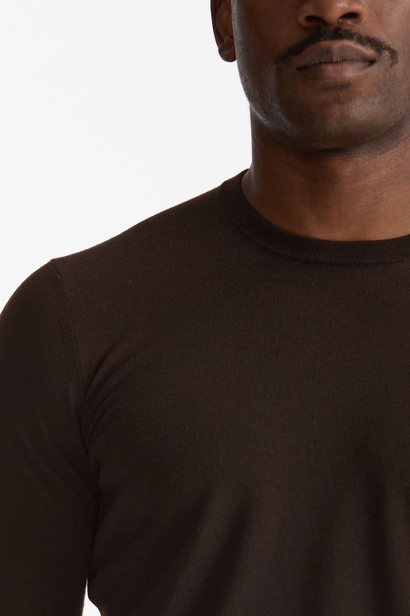 Maglia in lana rasata MODERN marrone men Drumohr - 5