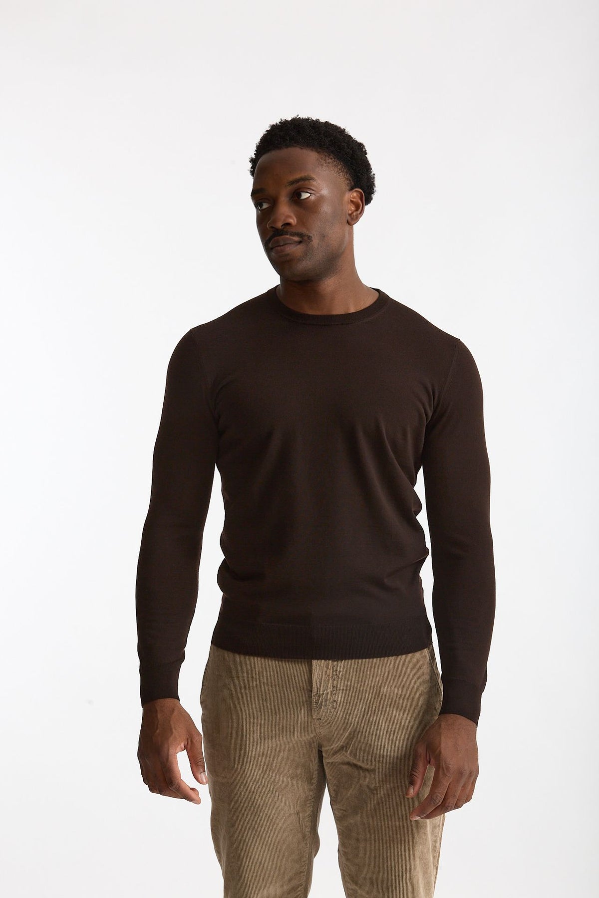 Maglia in lana rasata MODERN marrone men Drumohr - 1