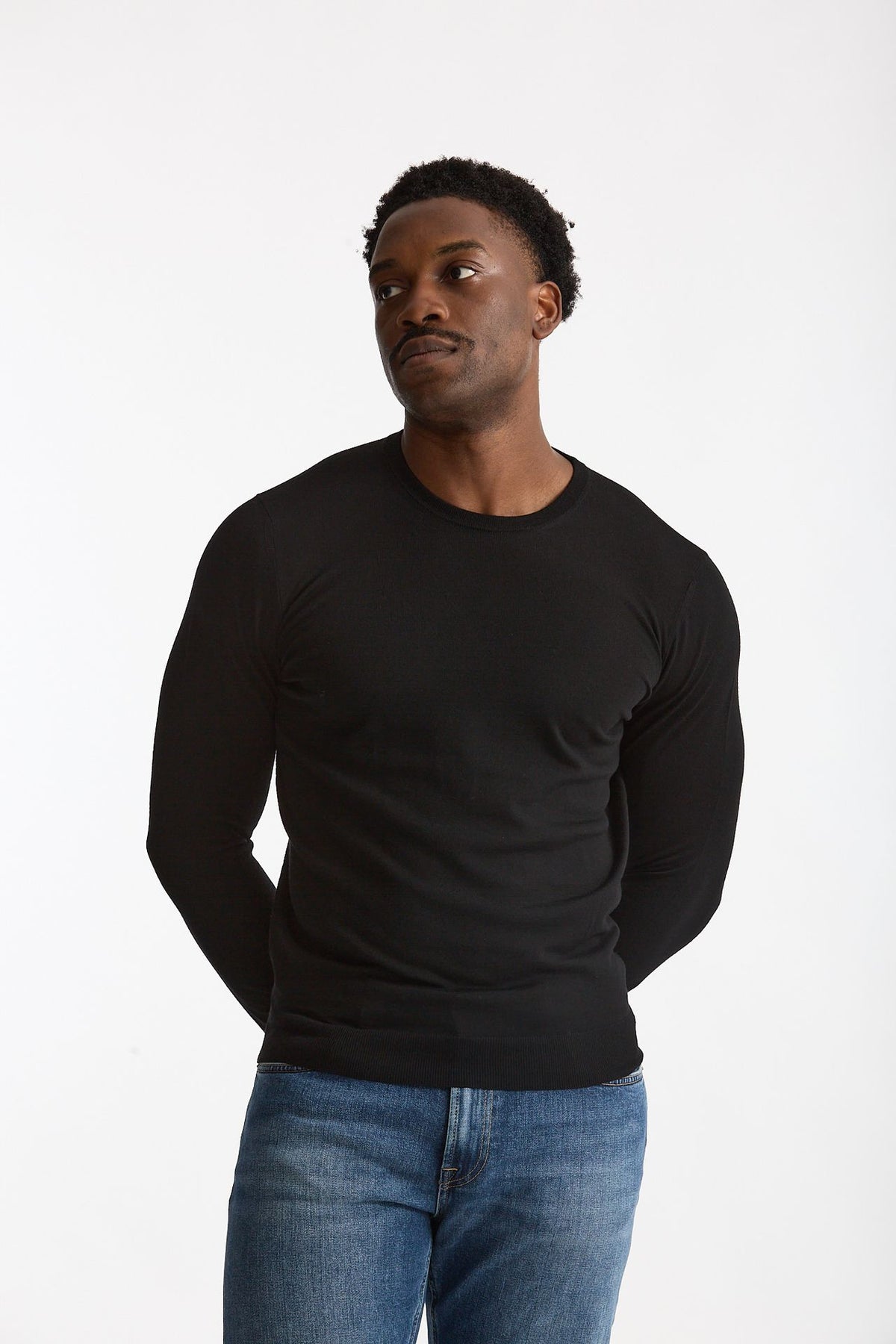 Maglia in lana rasata MODERN nero men Drumohr - 2