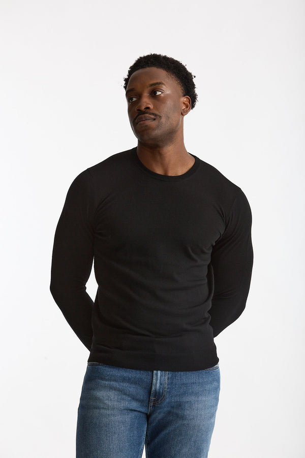 Maglia in lana rasata MODERN nero men Drumohr