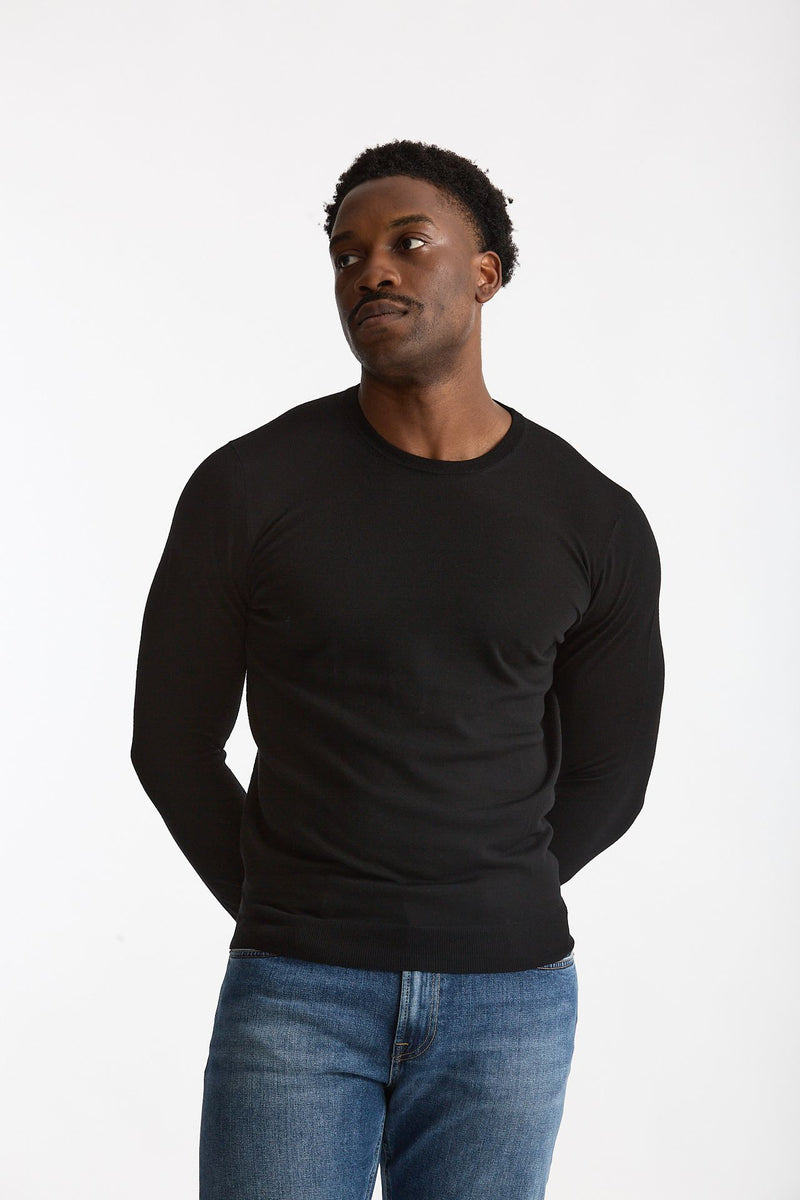 Maglia in lana rasata MODERN nero men Drumohr - 2