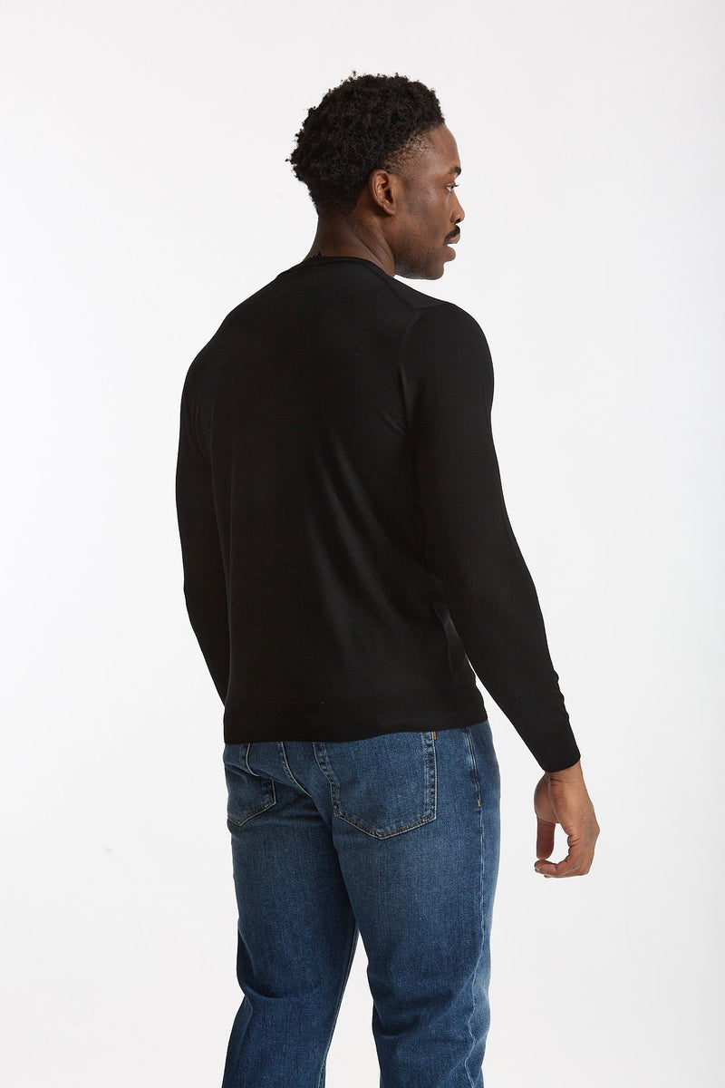 Maglia in lana rasata MODERN nero men Drumohr - 4