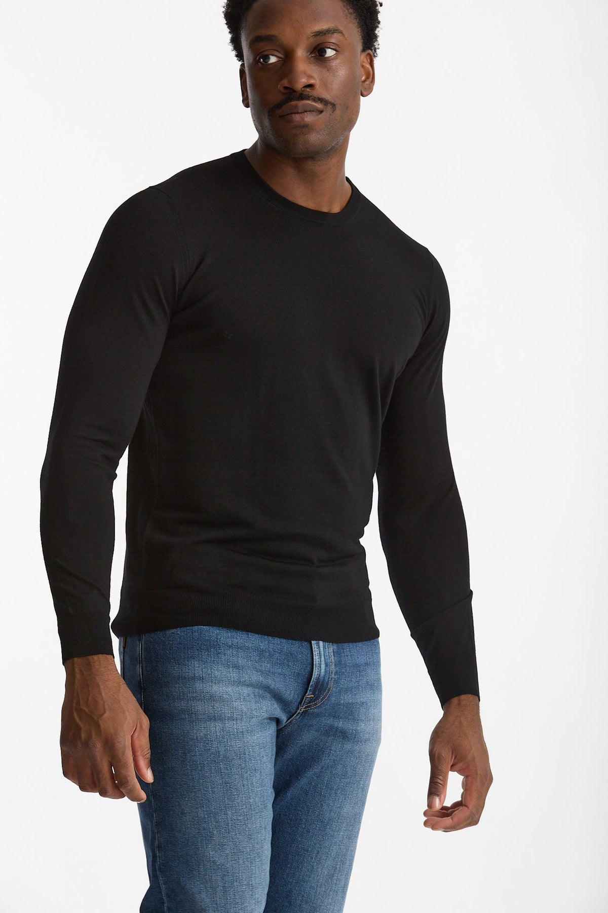 Maglia in lana rasata MODERN nero men Drumohr - 5