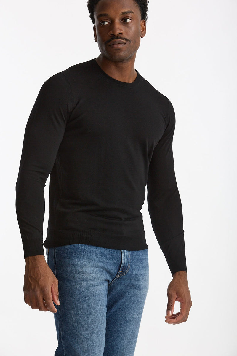 Maglia in lana rasata MODERN nero men Drumohr - 5