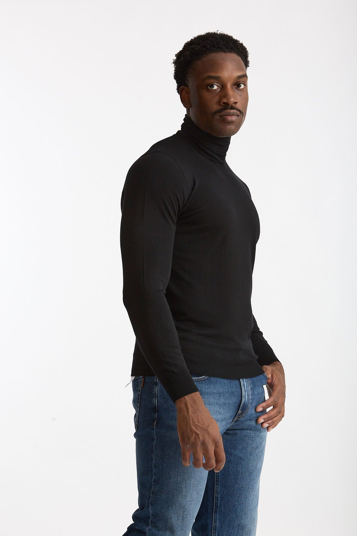 Dolcevita in lana rasata MODERN nero men Drumohr - 4