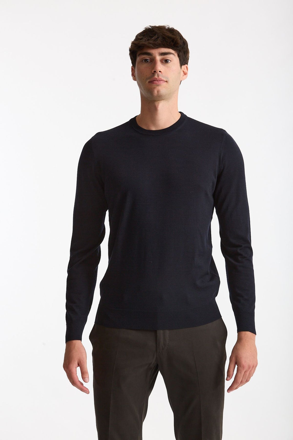 Maglia in lana rasata MODERN blu men Drumohr - 2