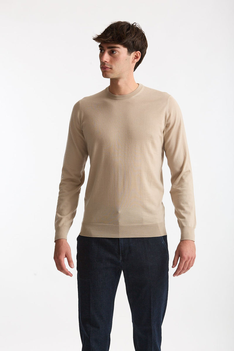 Maglia in lana rasata MODERN sabbia men Drumohr - 2