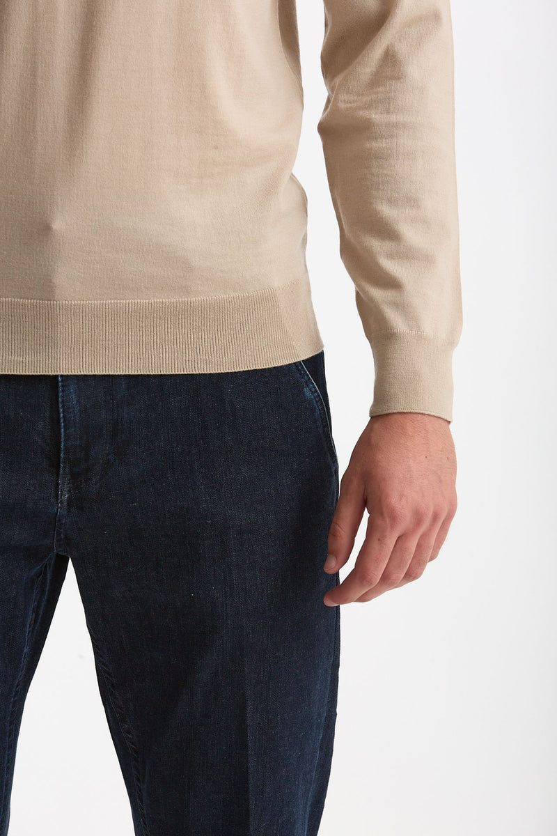 Maglia in lana rasata MODERN sabbia men Drumohr - 5