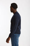 Maglia girocollo in lana e cashmere Tweed blu men Drumohr - 3