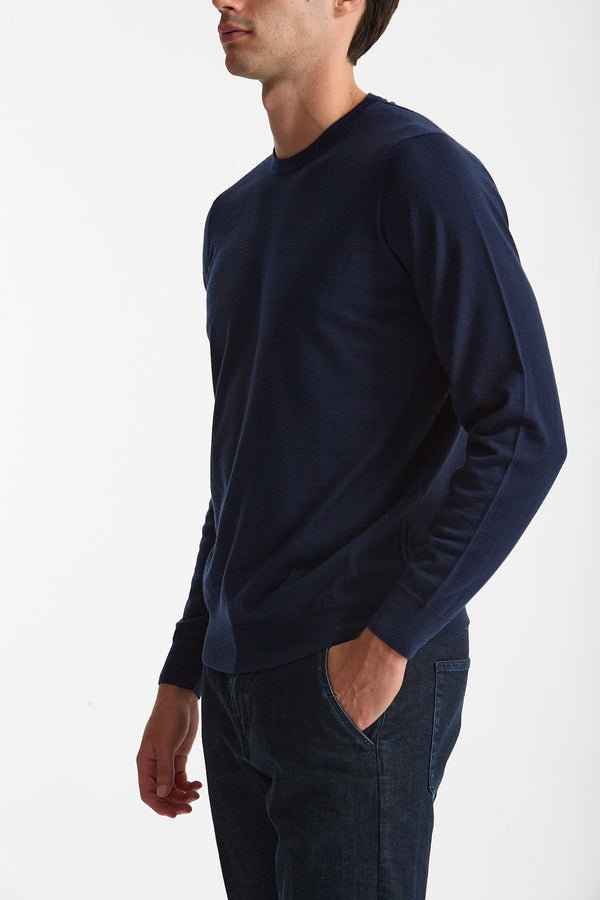 Maglia in lana rasata MODERN blu aperto men Drumohr
