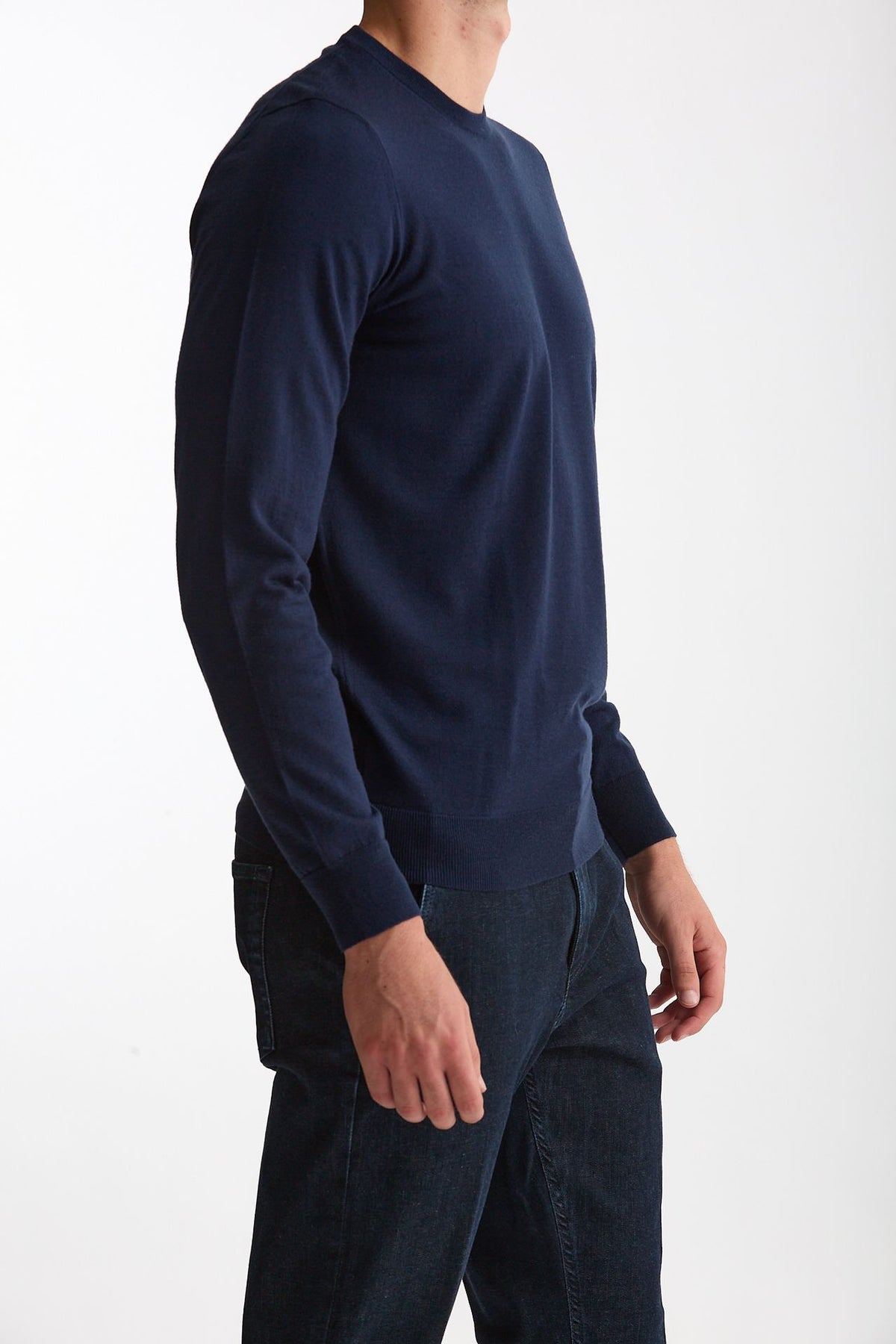 Maglia in lana rasata MODERN blu aperto men Drumohr - 4
