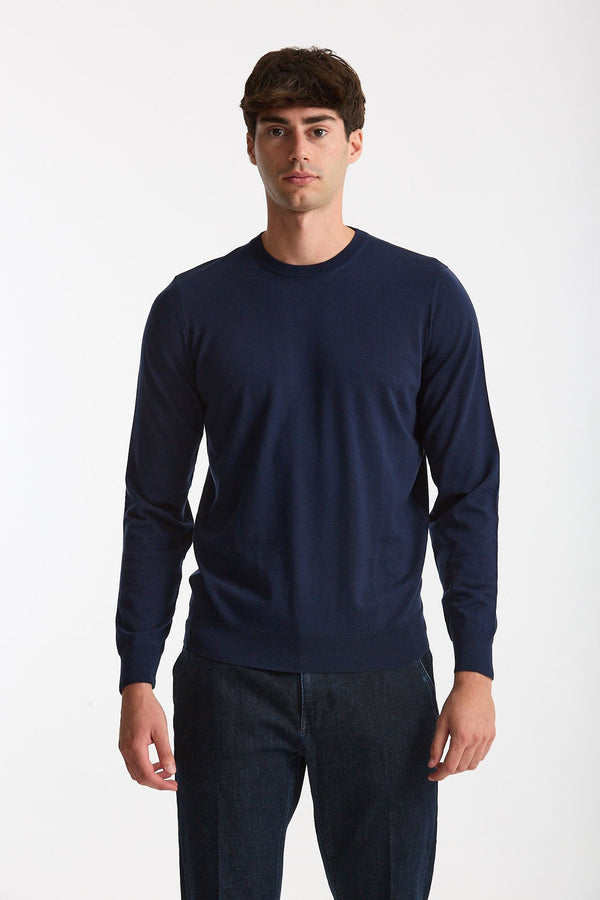 Maglia in lana rasata MODERN blu aperto men Drumohr