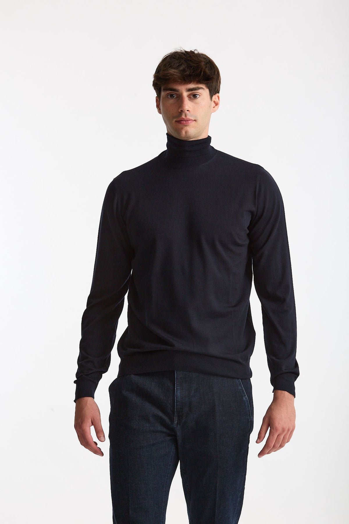 Dolcevita in lana rasata MODERN blu men Drumohr - 1