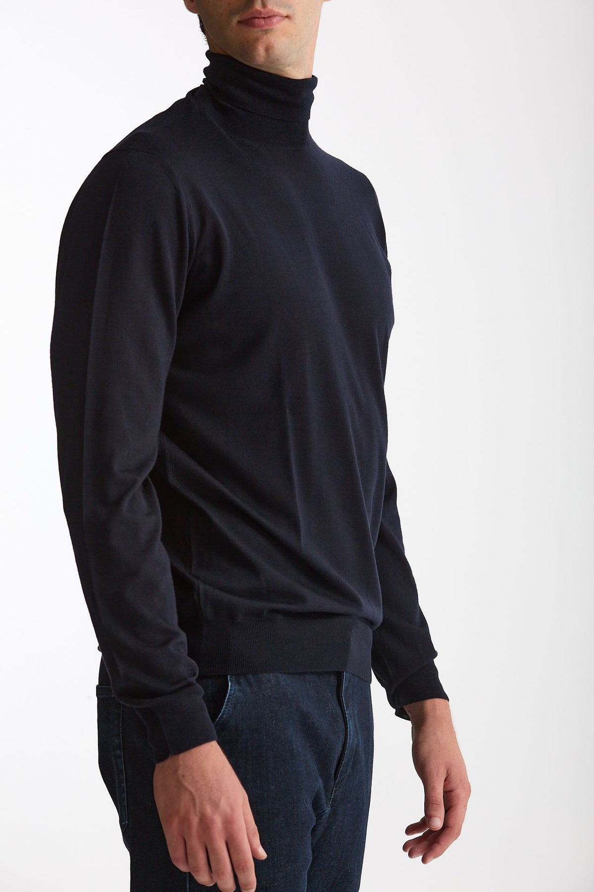 Dolcevita in lana rasata MODERN blu men Drumohr - 3