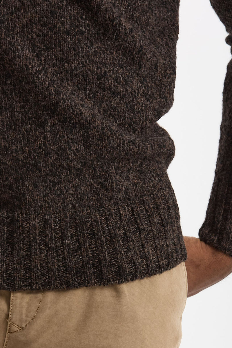 Maglia in lambswool Moulinè marrone e nero men Drumohr - 6