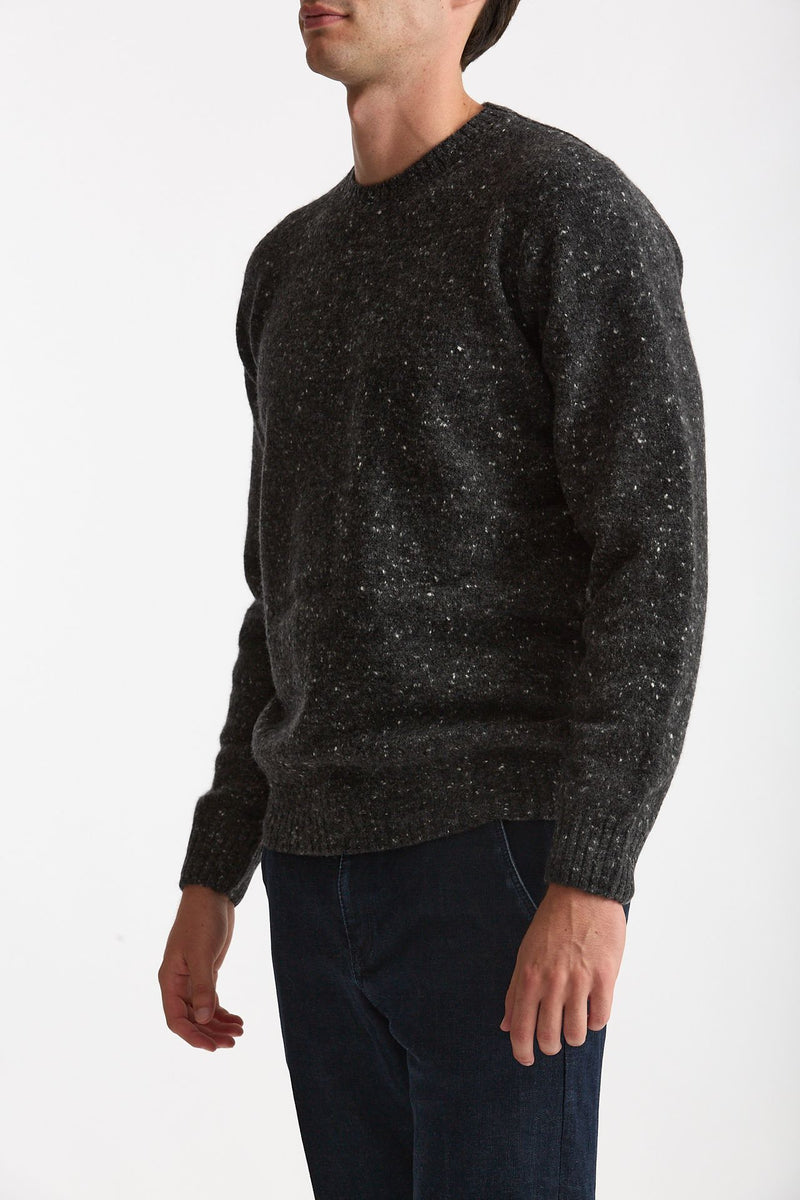 Maglia girocollo in lana e cashmere Tweed grigio men Drumohr - 3