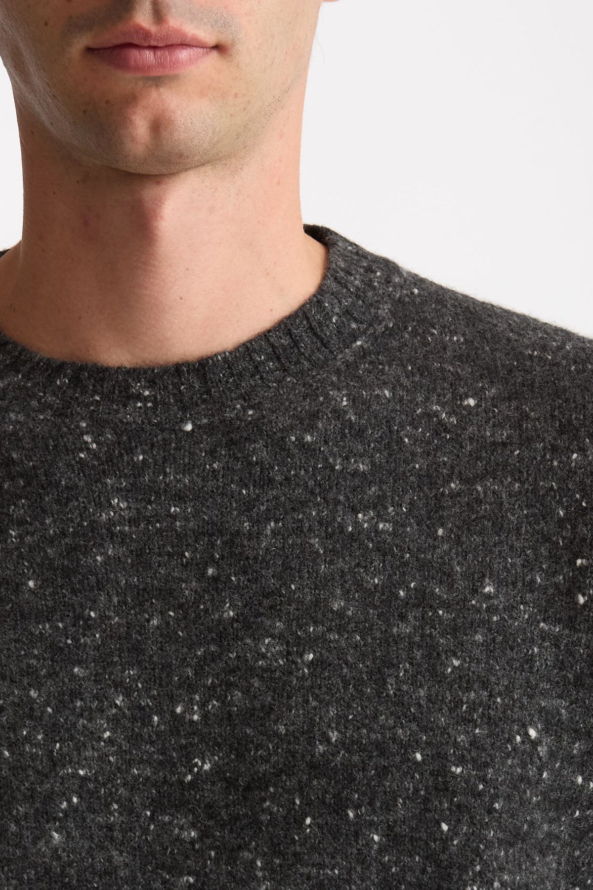 Maglia girocollo in lana e cashmere Tweed grigio men Drumohr - 5