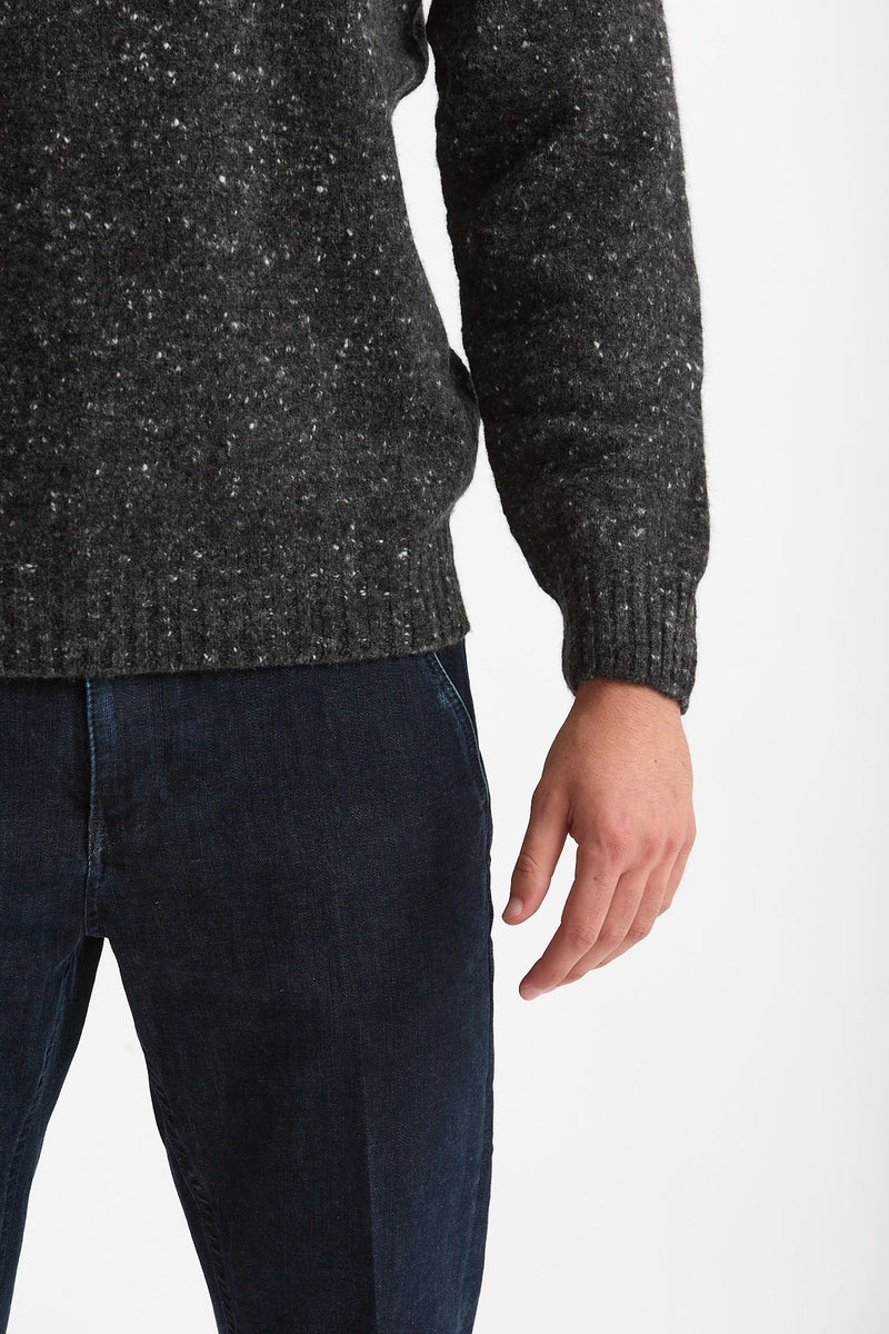 Maglia girocollo in lana e cashmere Tweed grigio men Drumohr - 6