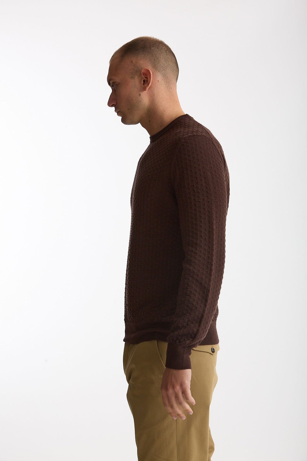 Maglia in lana marrone microlavorata men Drumohr - 2