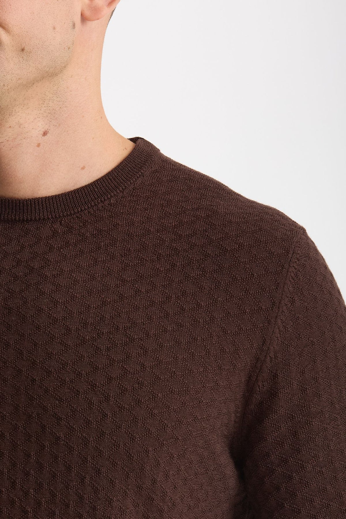 Maglia in lana marrone microlavorata men Drumohr - 5