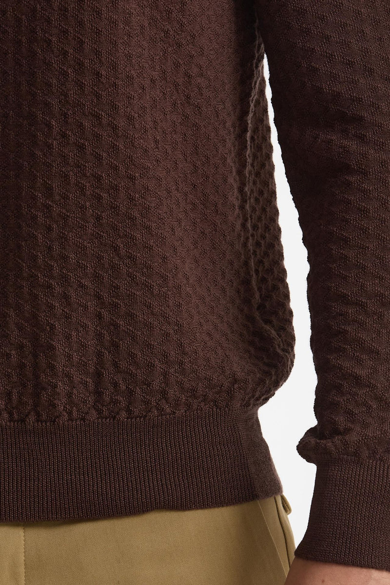 Maglia in lana marrone microlavorata men Drumohr - 6