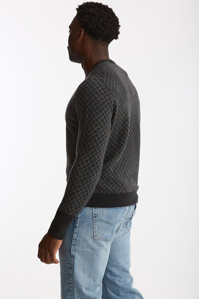 Maglia in cashmere fantasia grigio e antracite men Drumohr - 3