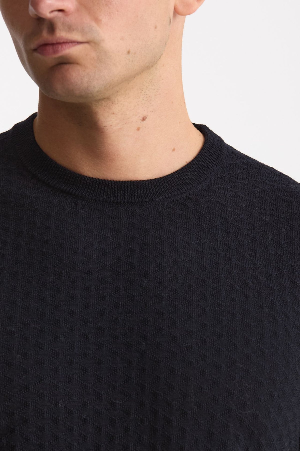 Maglia in lana blu microlavorazione men Drumohr - 5