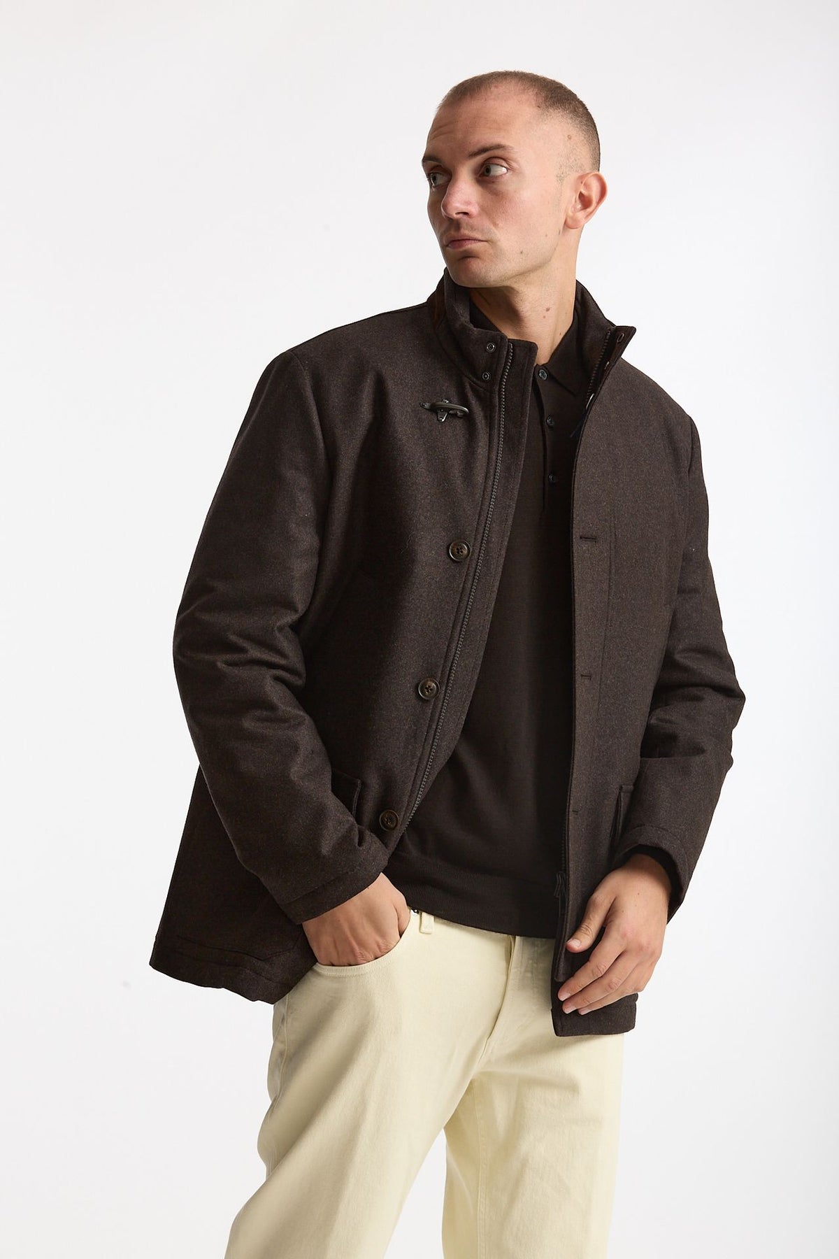 Piumino tre quarti marrone men Fay - 4