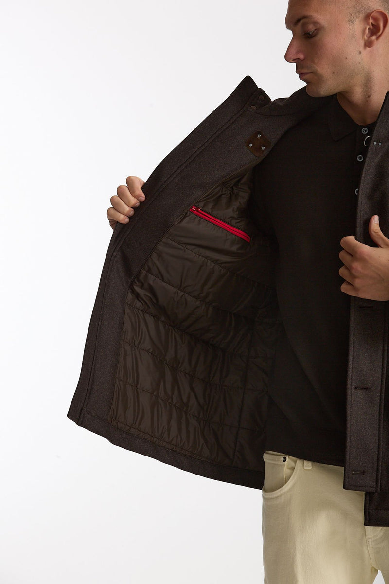 Piumino tre quarti marrone men Fay - 5
