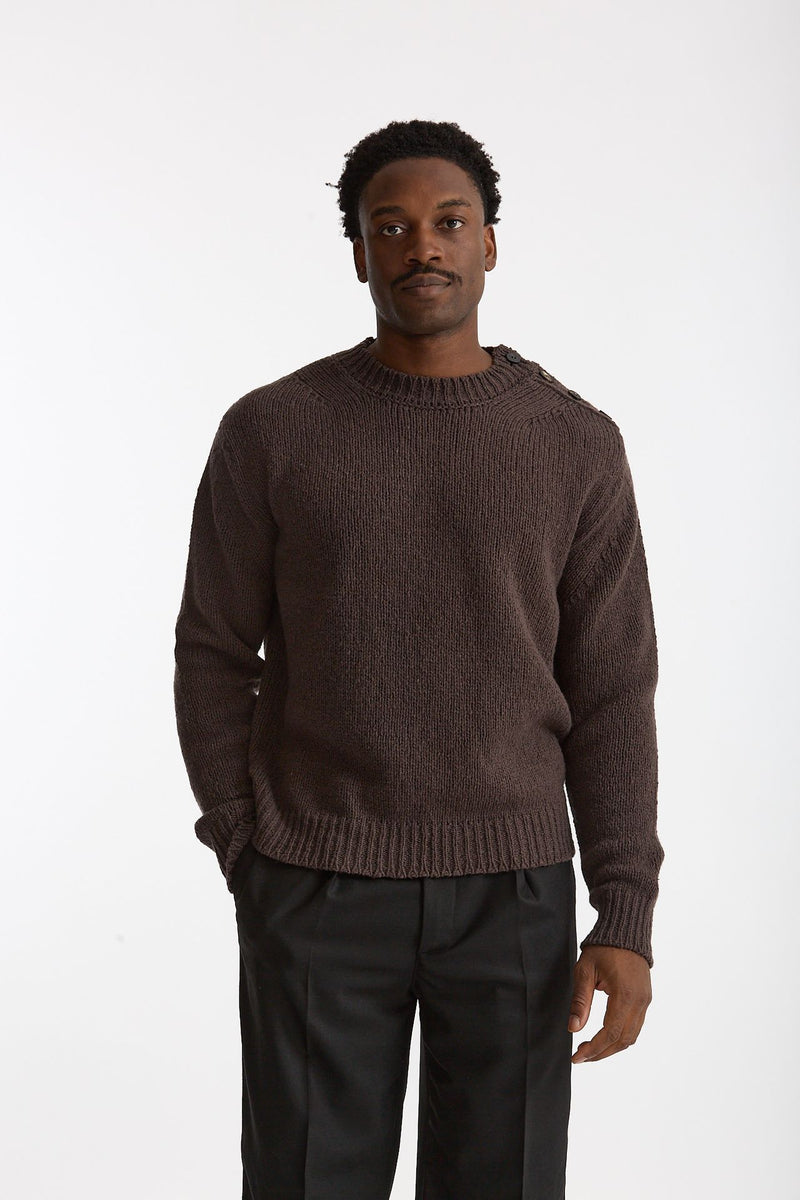 Maglia girocollo in lana marrone men Grifoni - 2