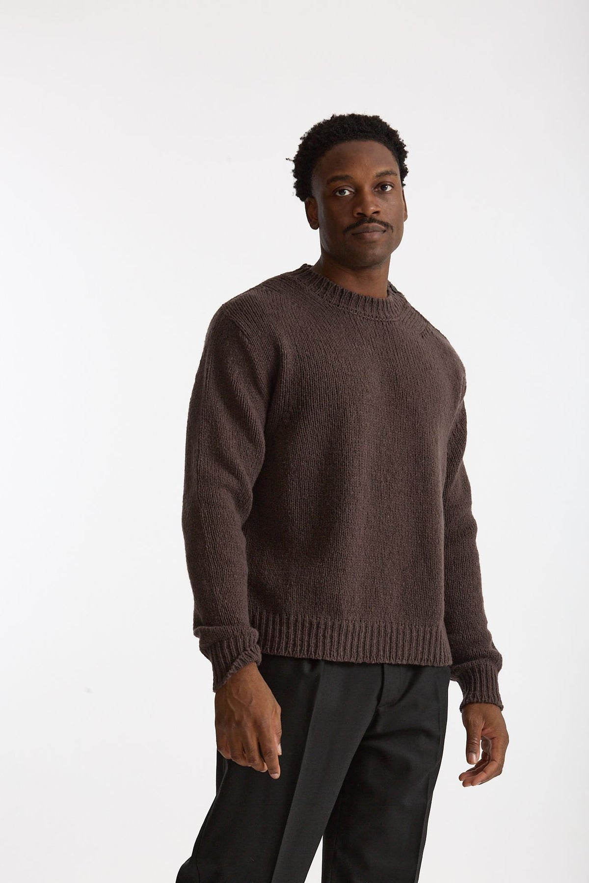 Maglia girocollo in lana marrone men Grifoni - 4