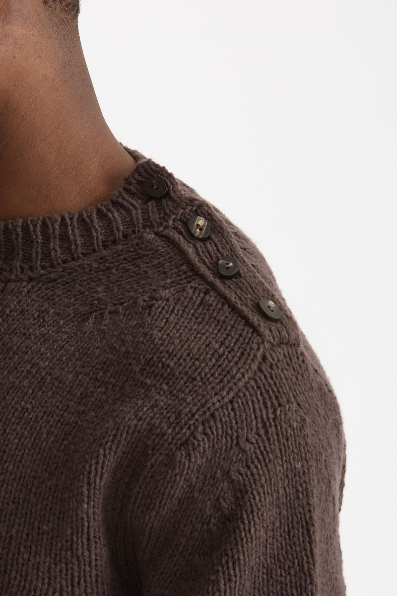 Maglia girocollo in lana marrone men Grifoni - 5