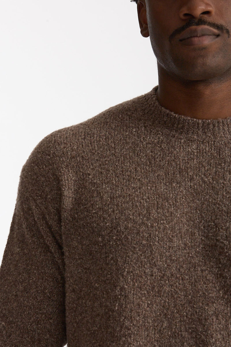 Maglia girocollo in lana bouclè noce men Grifoni - 5