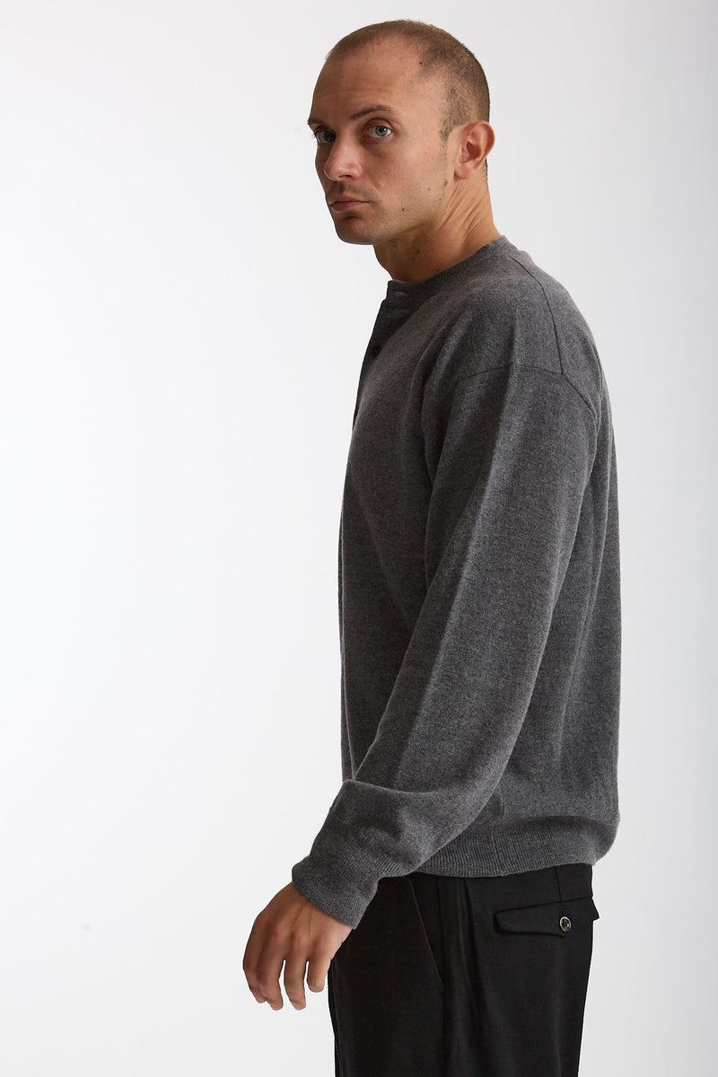Maglia serafino in lana grigio men Grifoni - 3