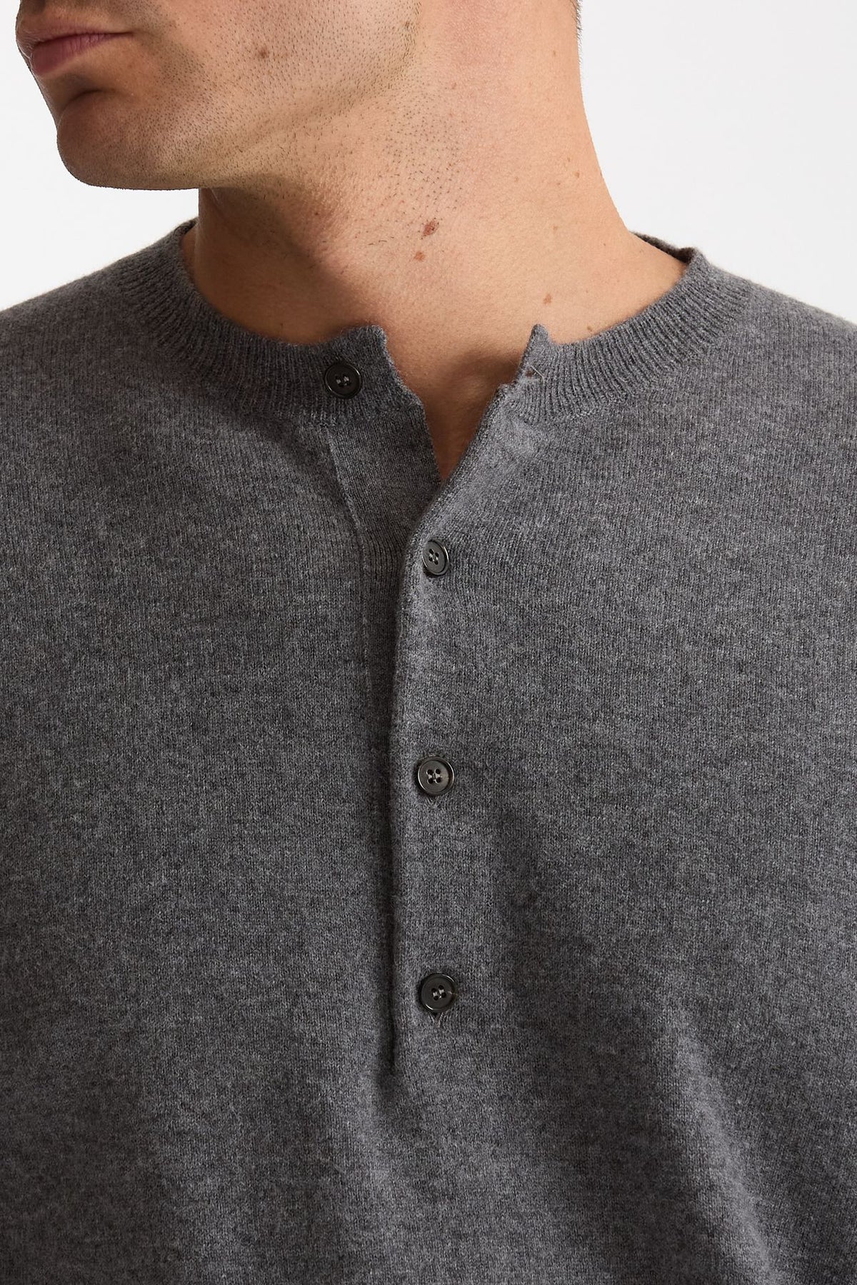 Maglia serafino in lana grigio men Grifoni - 5