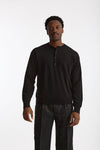 Maglia serafino in lana nero men Grifoni - 4