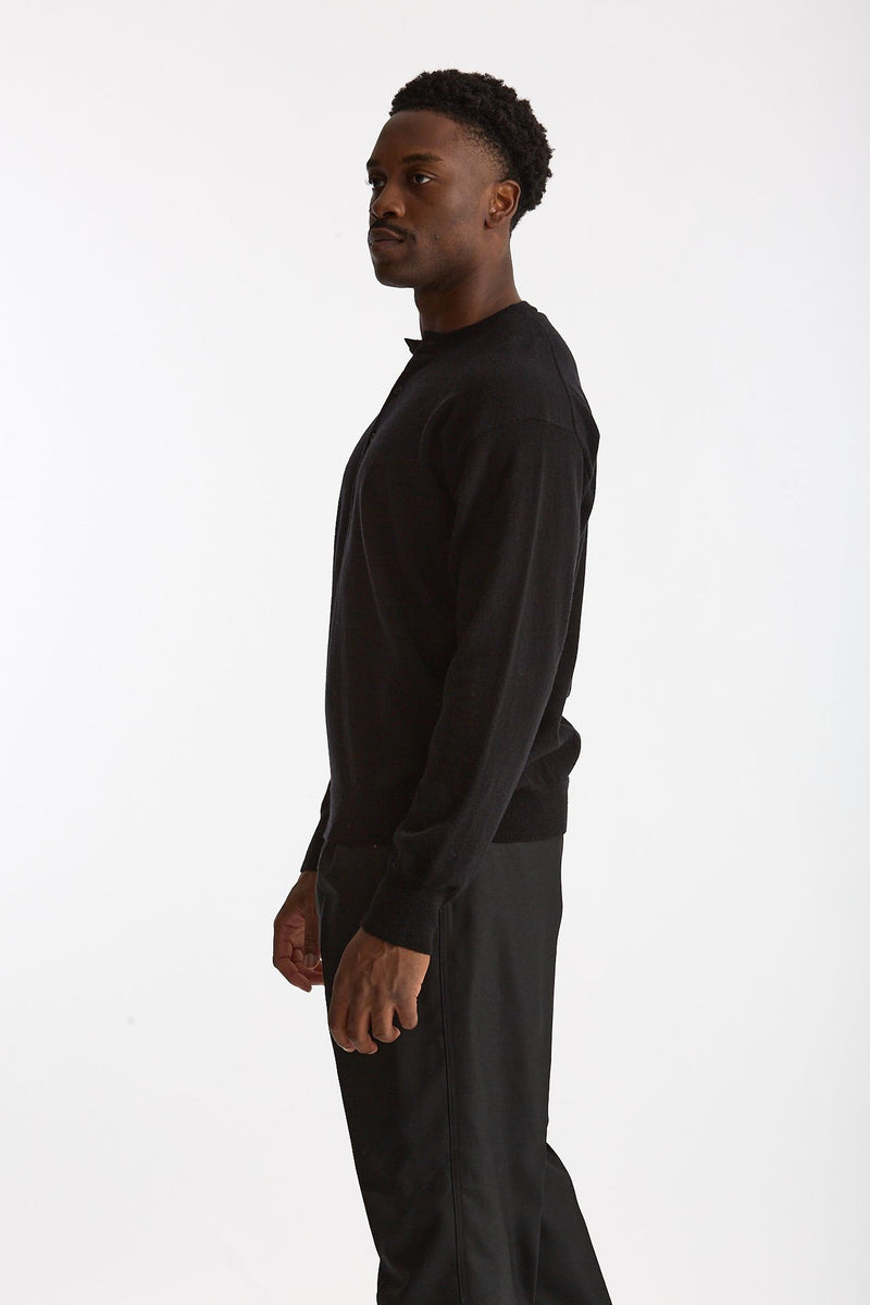 Maglia serafino in lana nero men Grifoni - 1