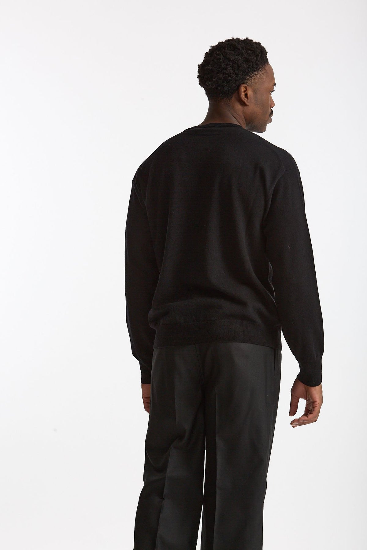 Maglia serafino in lana nero men Grifoni - 5