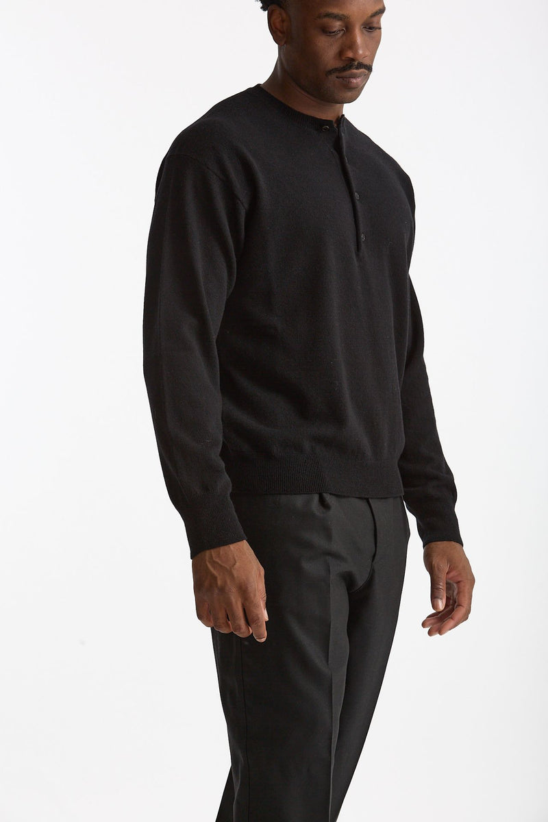 Maglia serafino in lana nero men Grifoni - 3