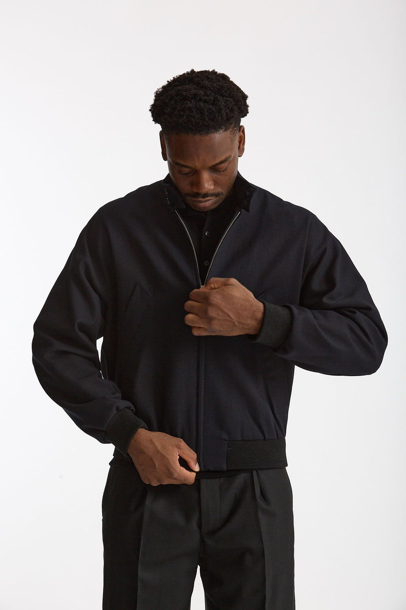 Giubbino in lana e cotone blu men Grifoni - 5