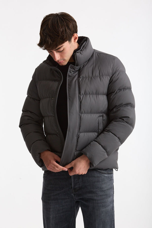 Piumino in nylon grigio men Herno