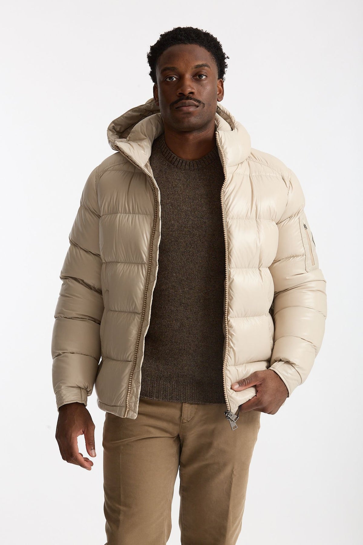 Piumino in nylon lucido panna men Herno - 1