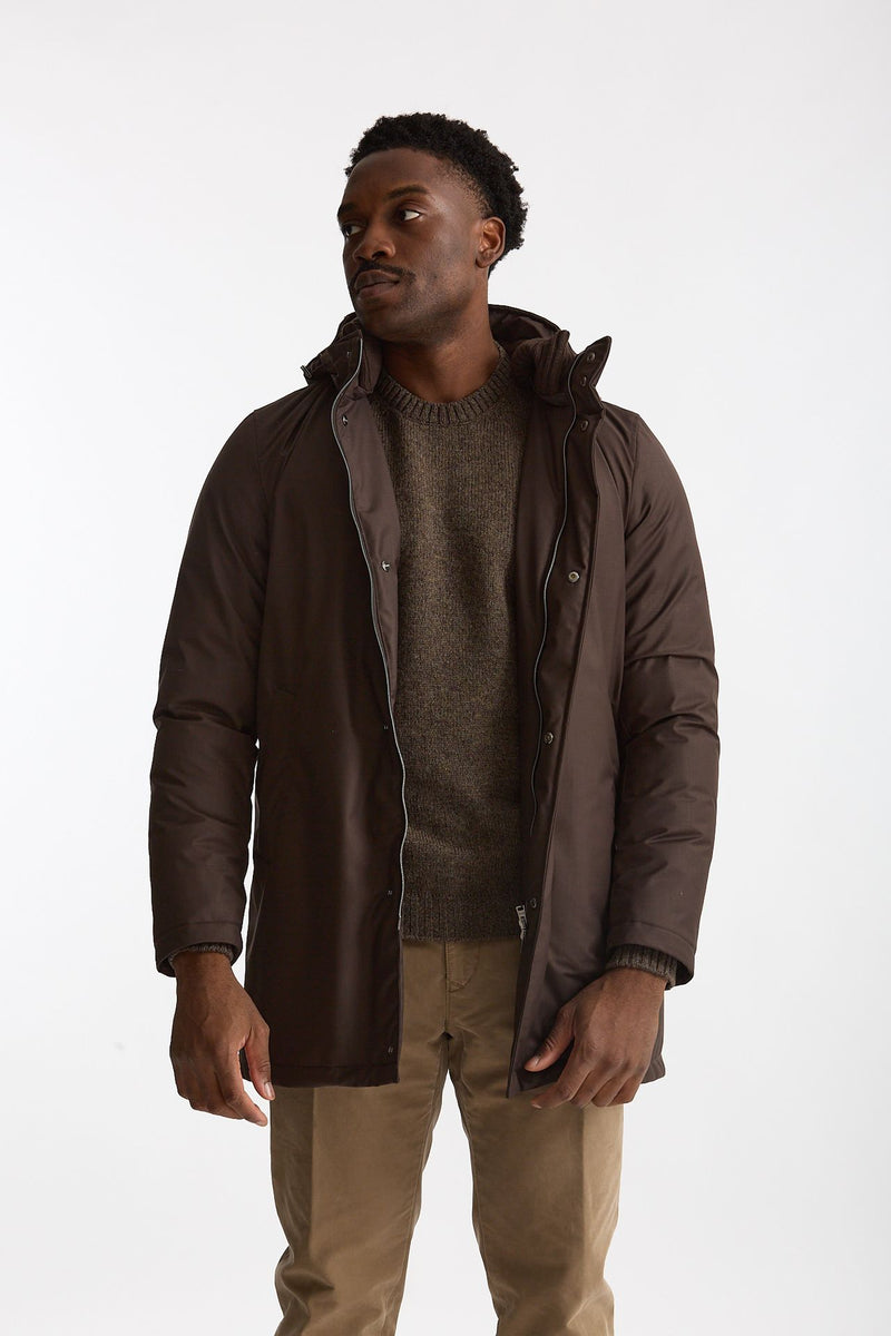 Parka imbottito in nylon marrone men Herno - 2