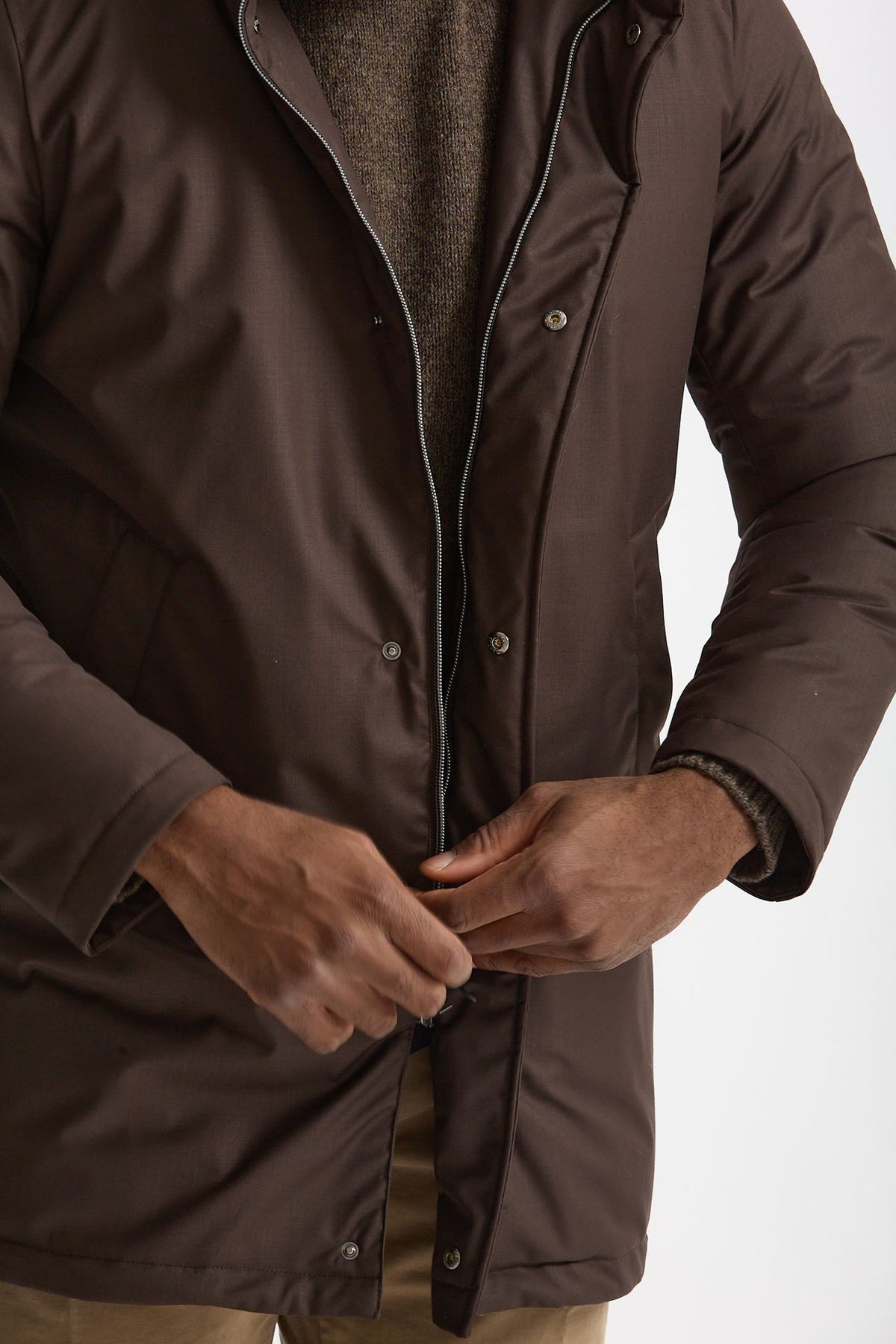 Parka imbottito in nylon marrone men Herno - 6