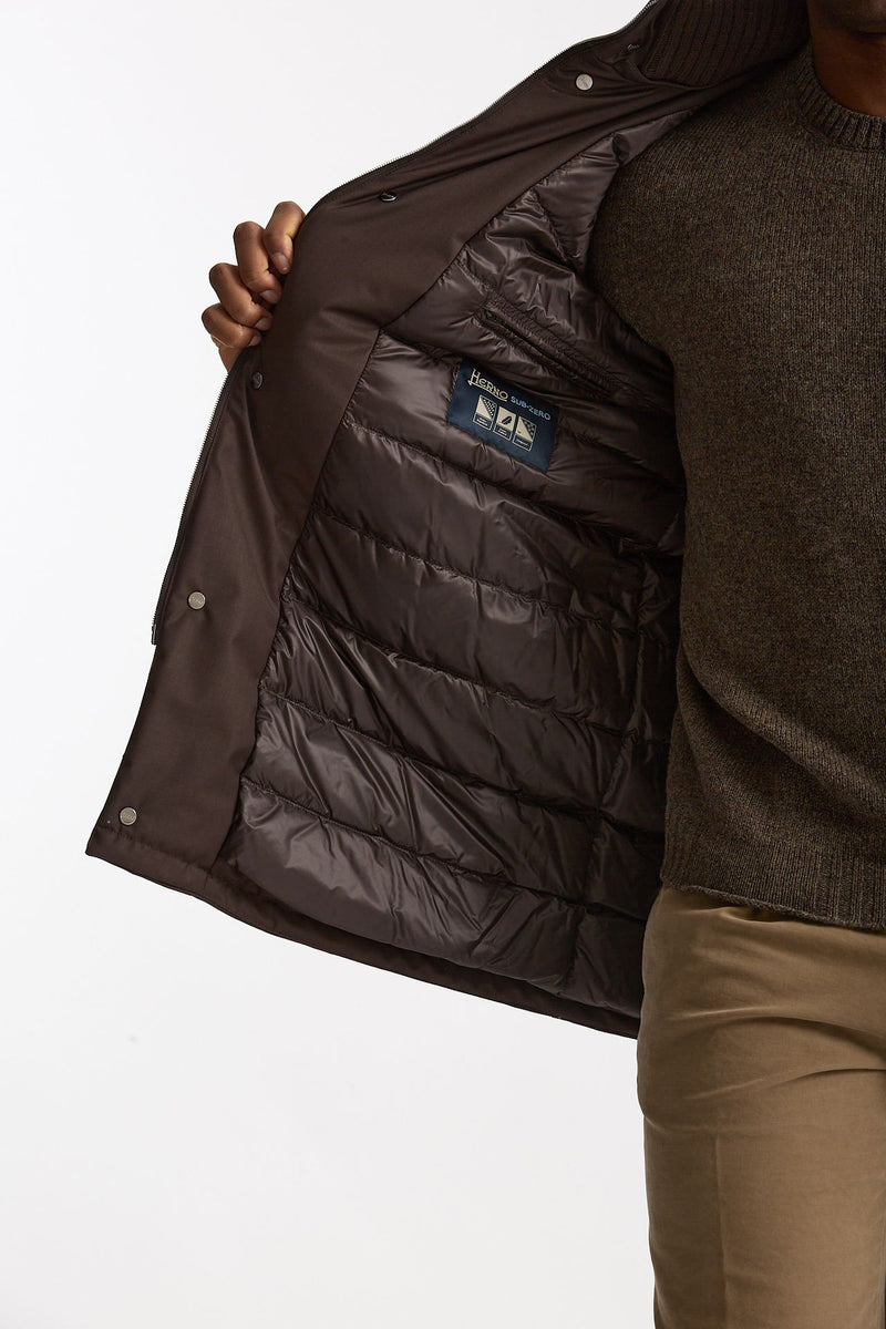Parka imbottito in nylon marrone men Herno - 7