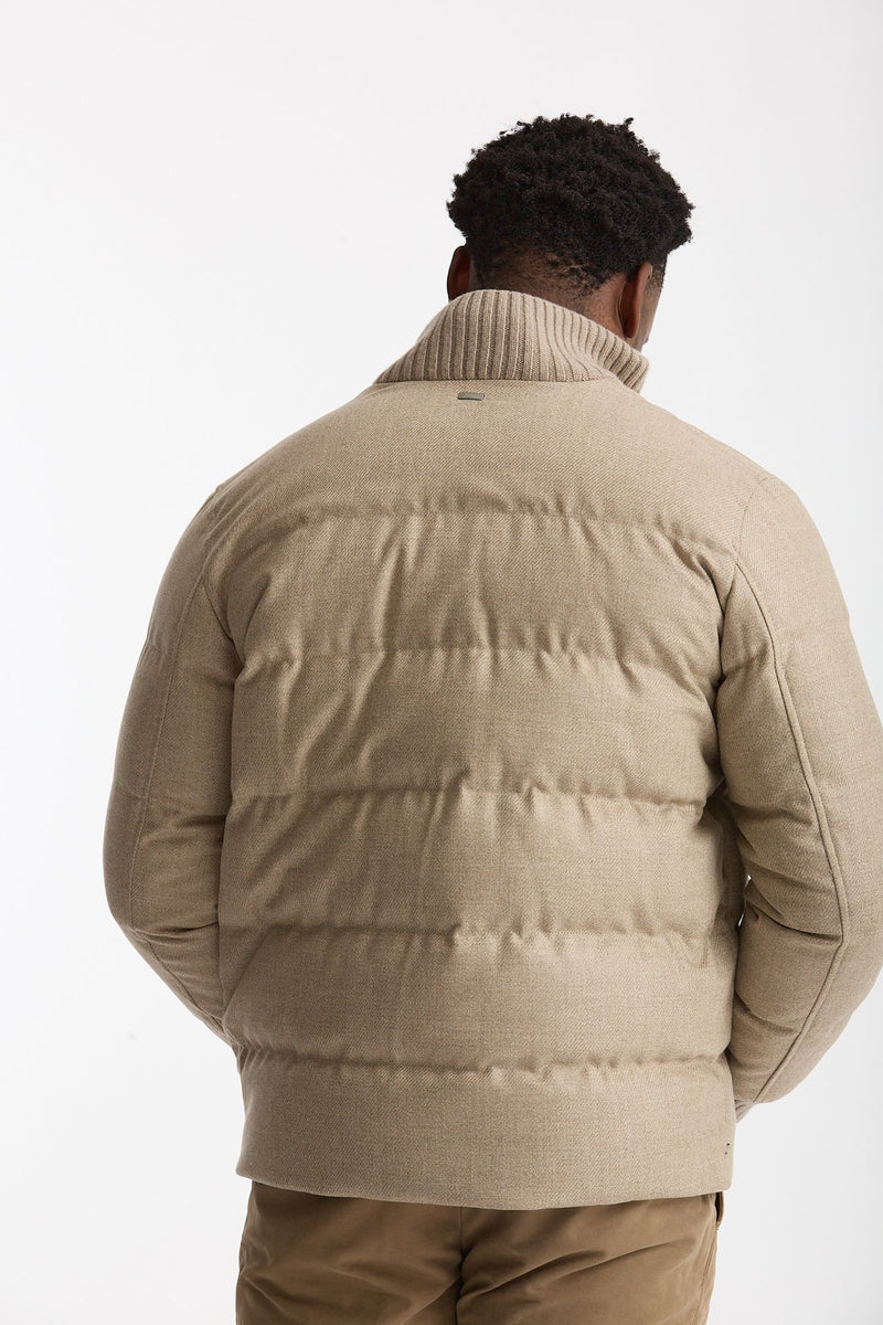 Piumino esterno in lana e seta beige men Herno - 8