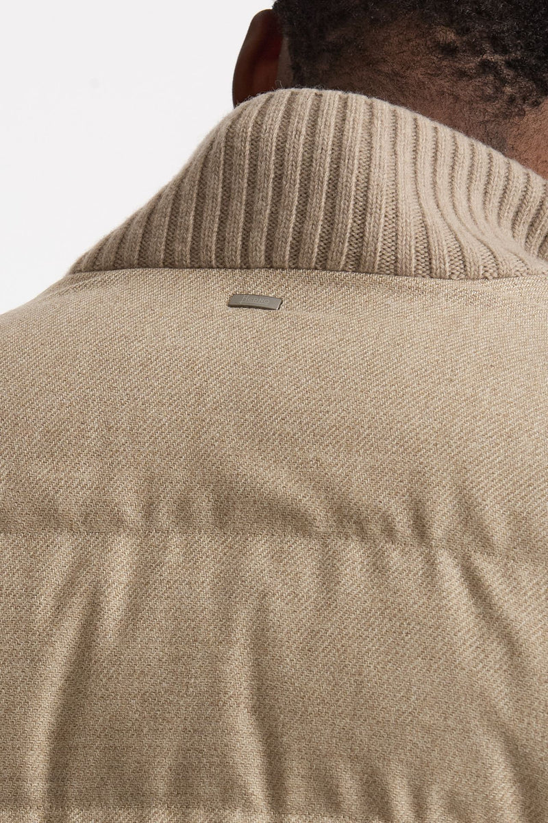 Piumino esterno in lana e seta beige men Herno - 5